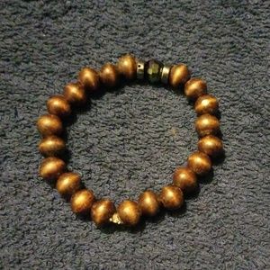 Beaded wood bracelet